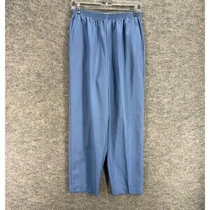 Alfred Dunner Dress Pants Women 12P Petite Blue High Rise Pleated Straight